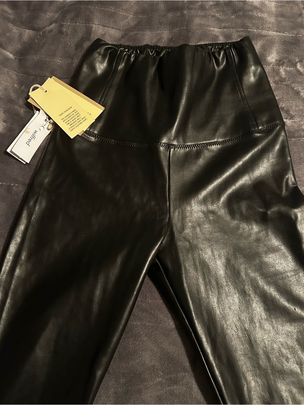 Black Faux Leather Leggings - Aritzia